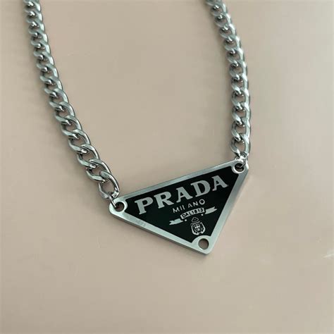 Prada necklace triangle price